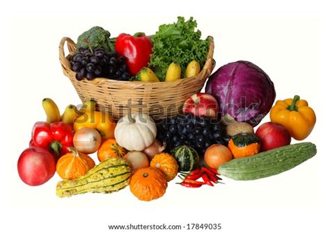 Autumn Vegetable Fruits Harvesting Isolated On Stock Photo Edit Now