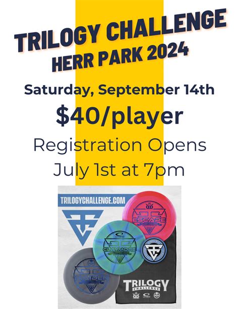 Trilogy Challenge Herr Park Elevated Disc Golf Events Disc