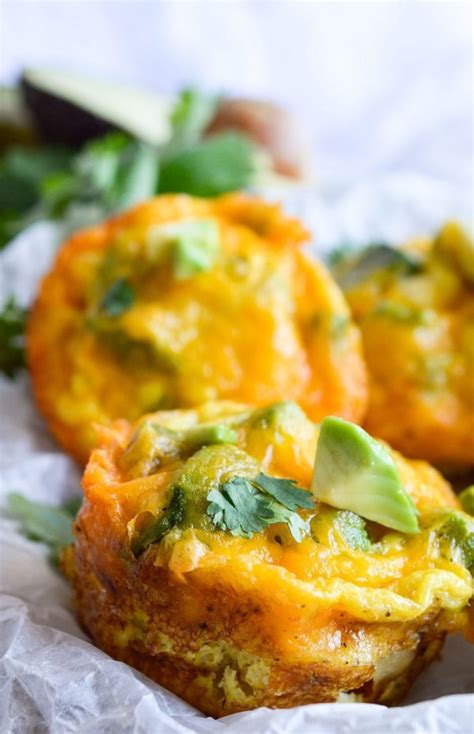 Cheesy Avocado Egg Muffins - WonkyWonderful