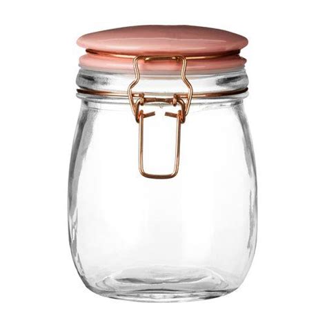 Storage Jar Belfry Kitchen Size 15cm H X 13cm W X 11cm D Colour Clear Pink Glass Storage Jars