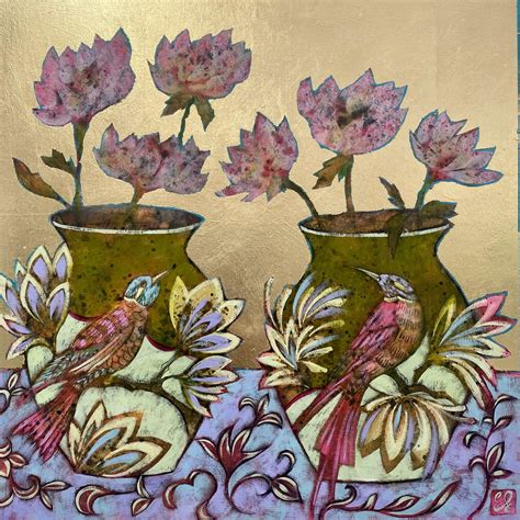 Emma Forrester Coral Blush Contemporary Still Life Painting