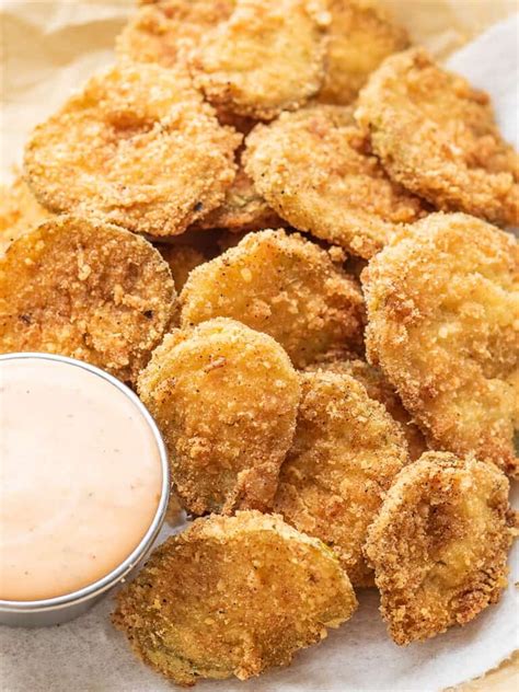 Low Carb Keto Fried Pickles With Chili Ranch Dipping Sauce The