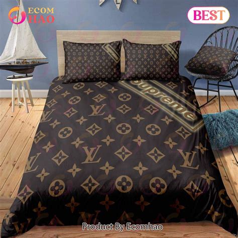 Comforter Sets Dark Beige Black Full Louis Vuitton Bedding Set Ecomhao Store