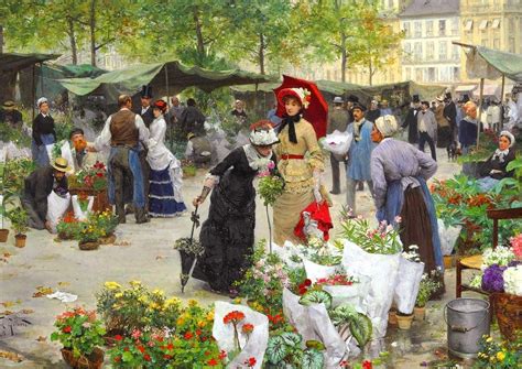 FREE 1880 S Paintings Of Paris Flower Markets By Victor Gabriel