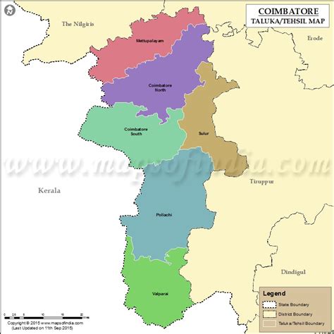 Coimbatore Tehsil Map Coimbatore Taluk Map