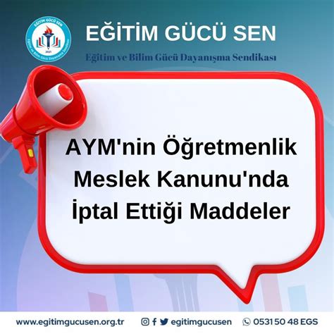 Anayasa Mahkemesi Öğretmenlik Meslek Kanunu nda Bazı Maddeleri İptal