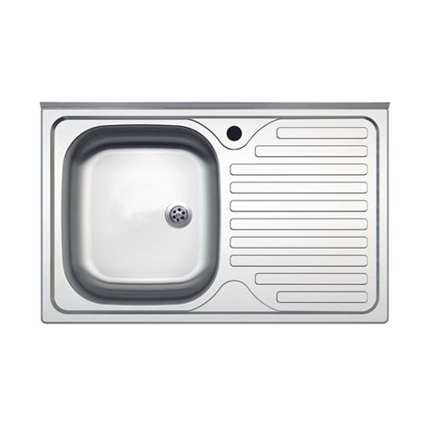 Lavello Appoggio Acciaio Inox 80x50 Cm Una Vasca E Gocciolatoio DX SA216