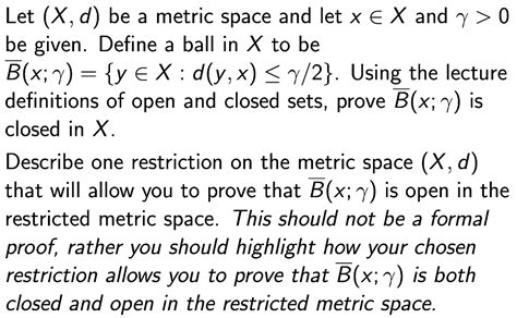 Solved Let X D Be A Metric Space And Suppose S Is A Subset Chegg