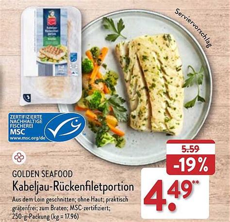 Golden Seafood Kabeljau R Ckenfiletportion Angebot Bei Aldi Nord