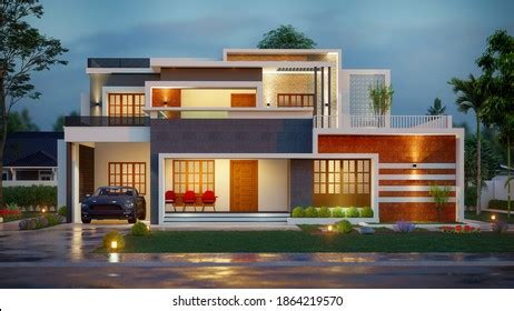 D Illustration Newly Built Luxury Home Stock Illustration