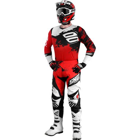 Maillot Cross Contact Shadow Shot Rouge Blanc Maxxess Fr Maillot Cross