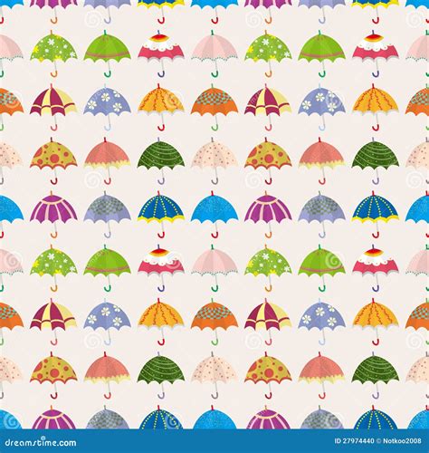 Seamless Umbrella Pattern Stock Vector Illustration Of Adorable