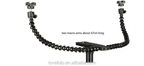Macro Shooting Flexible Dual Arm Dual Hot Shoe Flash Bracket Buy Dual Arm Flash Bracket Dual