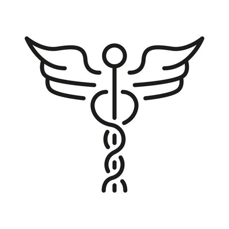 Caduceo M Dico Signo Farmacia Emblema Emergencia Hospital Lineal