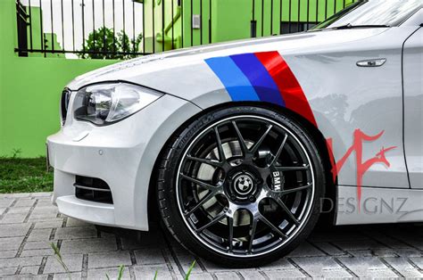 Bmw M Series Fender Hash 3 Racing Stripe 2 Sets Vinyl Decal