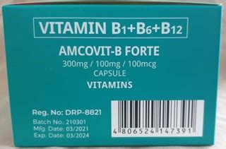 Vitamin B Complex Amcovit B Forte Mg Mg Mcg Capsules Cod