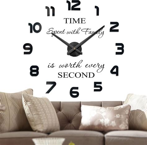 Vangold Modern Mute Diy Frameless Grande Horloge Murale D Mirror