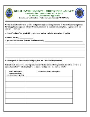 Fillable Online Epa Guam Air Pollution Control Permit Form CCM Guam