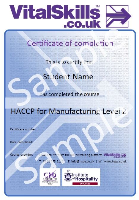 Haccp For Manufacturing Level 2 Course From £650vat