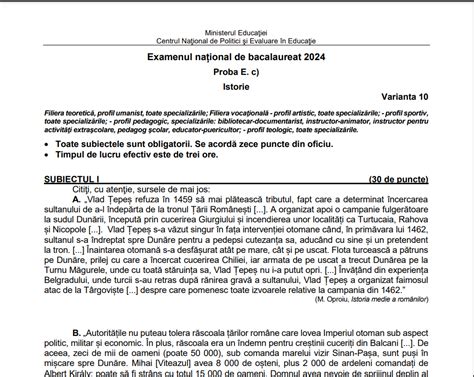 Update Rom Nia Postbelic A Picat La Subiectul Iii La Examenul De