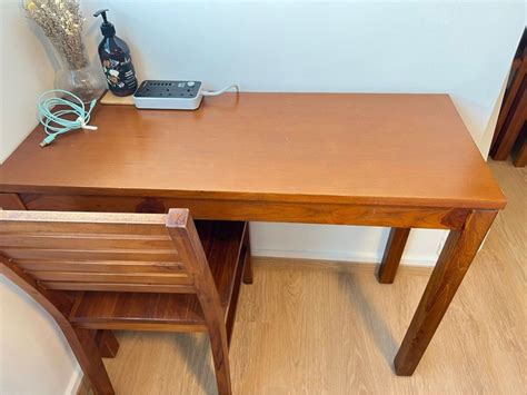 Scanteak Solid Teak Wood Study Work Computer Desk Table Furniture