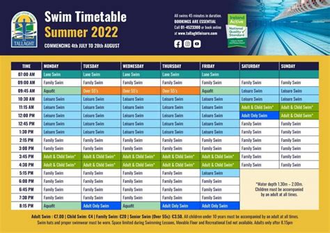 Tallaght Pool Timetable | Swimming Pool | Tallaght Leisure Centre