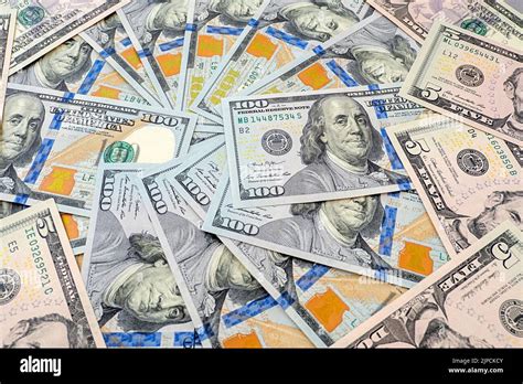 Hundred And Five Bills As Background Stock Photo Alamy