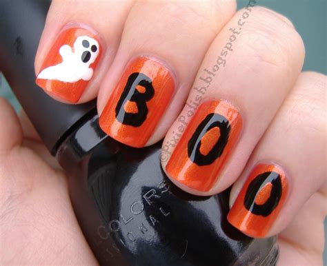 Halloween Nails Short Paznokci Halloweenstyle Halloweenfake Cute