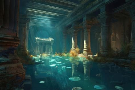 Premium Ai Image Ancient Atlantis A Concept Art For A Sunken Temple