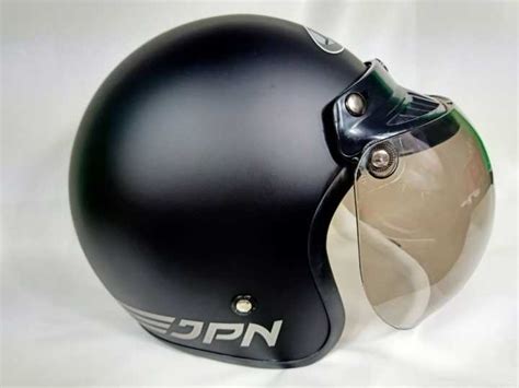 Helm Bogo Retro Dewasa SNI JPN ARC Hitam Doff Kaca Boda Cembung