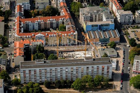 Leipzig Aus Der Vogelperspektive Baustelle Zum Neubau Eines Wohnhauses