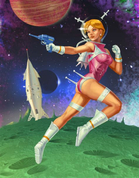 Retro Futuristic Pin Up Commission By Cypressdahlia On Deviantart Retro Futuristic Space Girl