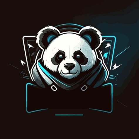 Premium Vector Cute Panda Design Esports Mascot Gaming Logo Template