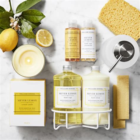 Williams Sonoma Meyer Lemon Hand Soap Lotion Deluxe 5 Piece Gift