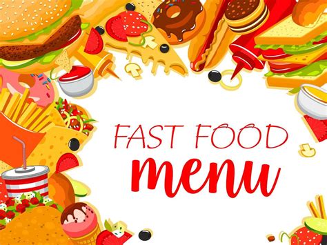 Vector Fast Food Restaurant Menu Poster Vector Art At Vecteezy