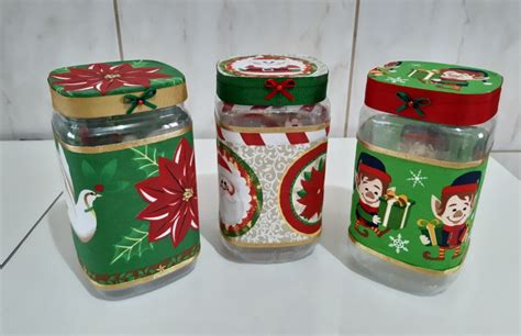 Conjunto Potes De Natal Elo Produtos Especiais