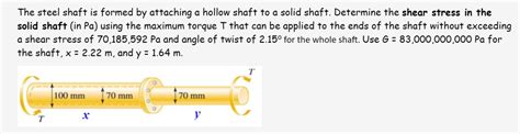 Solved The Steel Shaft Is Formed By Attaching A Hollow Shaft To A