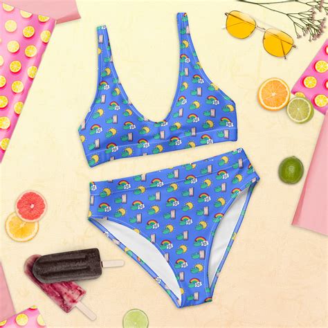 Frog Bikini Recycled High Waisted Bikini Etsy