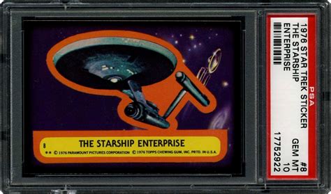 Non Sports Cards 1976 Topps Star Trek Stickers Psa Cardfacts®