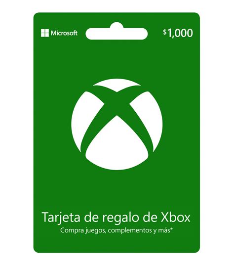 Microsoft Tarjeta de Regalo Xbox Live Spanish México 1000 mxn El