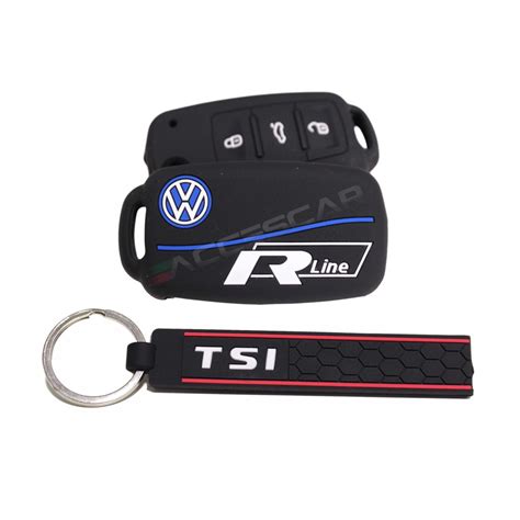 Kit Capa Silicone Chave Canivete Volkswagen Rline Chaveiro TSI Jetta