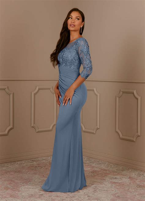 Twilight Azazie Fatemah Mermaid Scoop Lace Lace Floor Length Dress Azazie