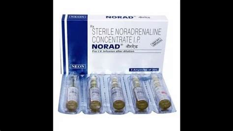 Norad (Sterile Noradrenaline Injection IP), 2 mg/ml at ₹ 231/piece in ...