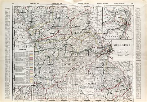 Missouri State Railroad Map (1928) - Scrimshaw Gallery