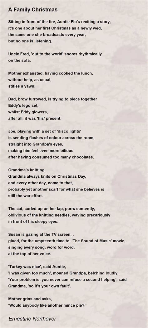 A Family Christmas Poem by Ernestine Northover - Poem Hunter