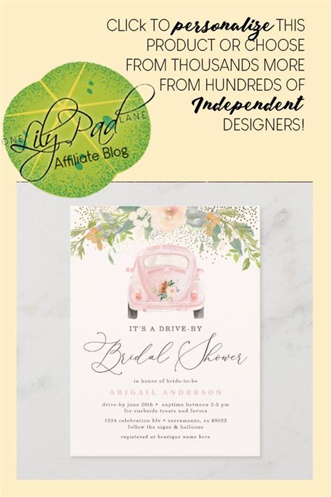 Pink Watercolor Floral Drive By Bridal Shower Invitation Postcard