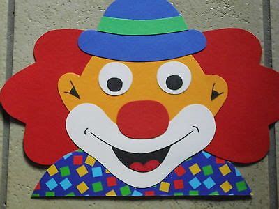 Fensterbild Tonkarton Karneval Fasching Fenstergucker Clown Rote Haare