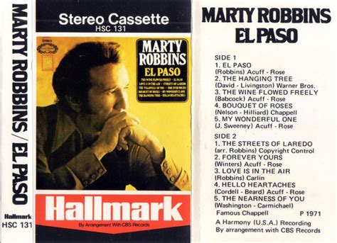 Marty Robbins El Paso Cassette Discogs