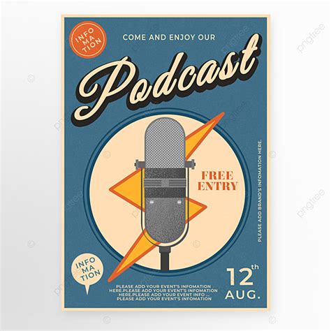 Blue Vintage Style Broadcast Program Poster Template Download On Pngtree