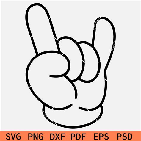 Mickey Rock On Hand Sign SVG Disney Rock N Roll Hand Sign SVG